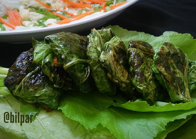 Steps to Prepare Any-night-of-the-week Stuffed Mustard Leaves Parcels