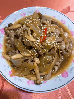 蔥菇薑汁燒肉 的食譜成品照片