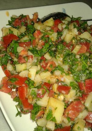 صورة لوصفة سلطة البطاطا والخضار 🍅🍠🍋🌿