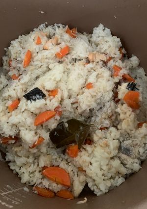 Foto resep Masak Cepat Praktis Salmon Teri Nasi Ricecooker