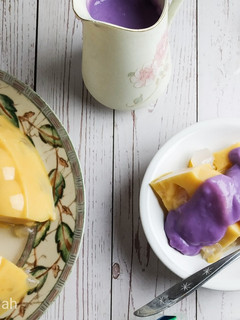 Foto resep Puding mangga nata de coco vla ubi ungu