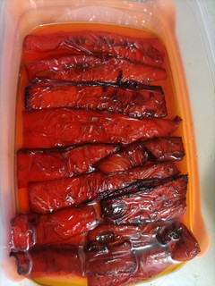 Una foto de Pimiento rojo asado en sartén