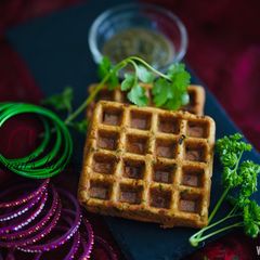 Besan cheela waffle A picture of Besan cheela waffle.
