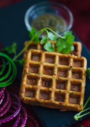 A picture of Besan cheela waffle.