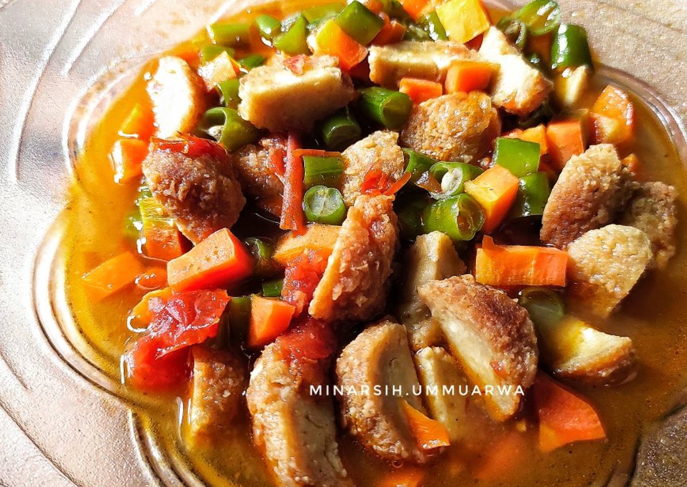 Oseng Baso Tempe Mix Wortel Buncis