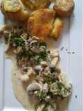 Filetes de pescado c/salsa de Champiñones