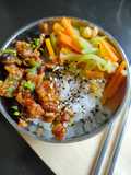 Rice bowl ginger crunchy beef