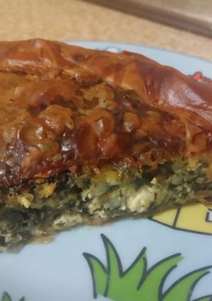 A picture of Spanakopita with Feta.