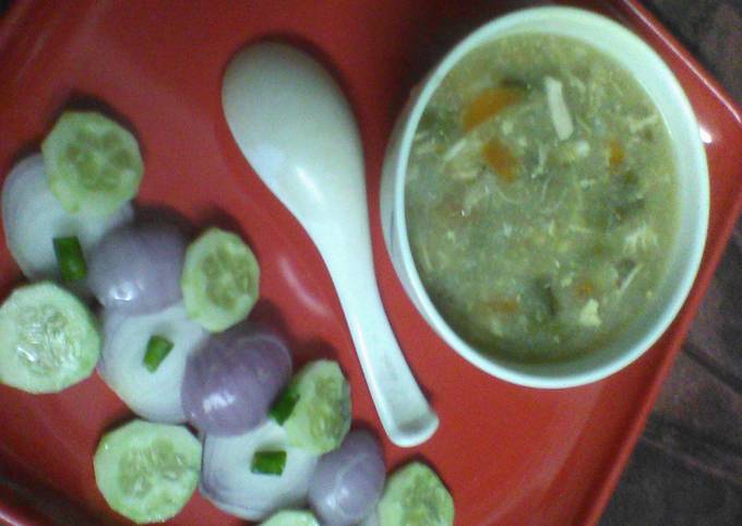 Healthy egg chicken soup