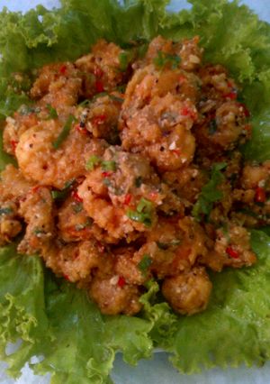 Foto resep Udang Tepung saus Telur Asin Lada Hitam
