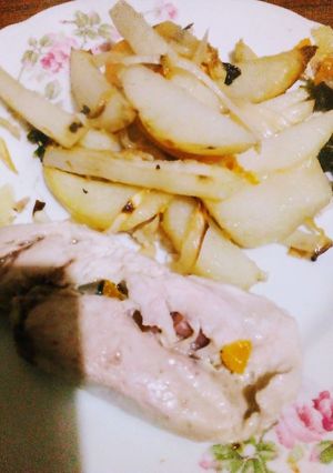 Una foto de Pechuga de pollo rellena