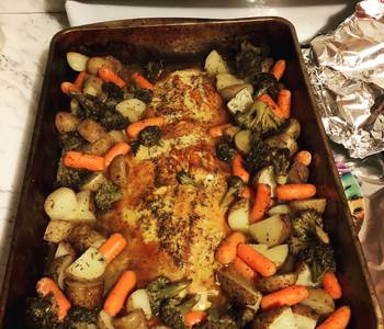 Fast Cooking Methods Garlic Buttered Salmon with Potatoes Carrots Broccoli  Most Delicious