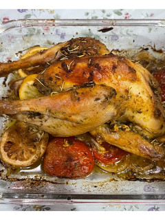 Foto resep Roasted chicken with garlic herb