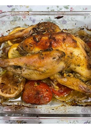 Foto resep Roasted chicken with garlic herb