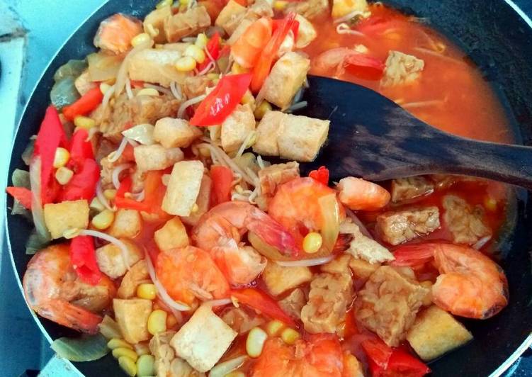 Resep Udang asam manis + sayur yang Bisa Manjain Lidah