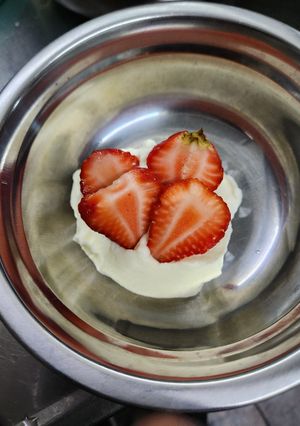 Una foto de Frutillas con crema