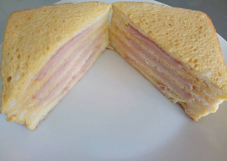 Fluffy's ham egg and cheese baked big sandwich