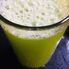 A picture of Aloe vera, amla, curry leaves juice.