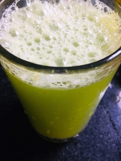 A picture of Aloe vera, amla, curry leaves juice.