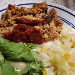 A picture of Turkey Meatloaf with Zucchini and Feta.
