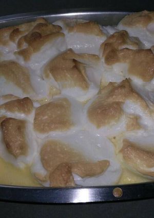 Una foto de Arroz con leche cremoso con merengue