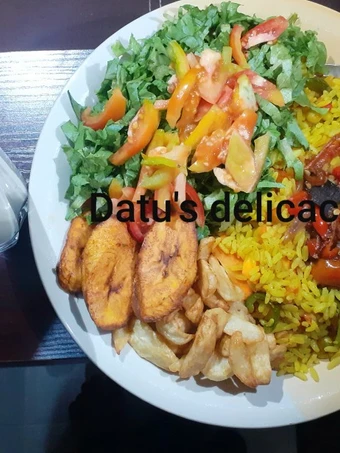 Easy Steps to Make Recipe Fried rice with salad and tigernut drink that is  Makes Drooling, Appealing}