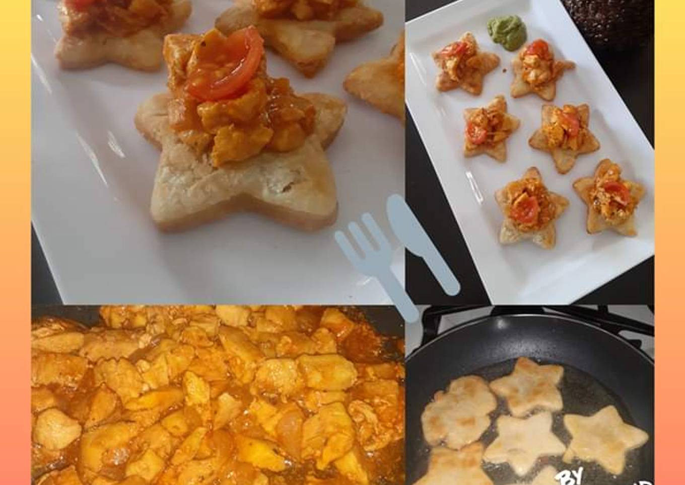 Arepas con pollo guisado