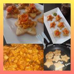 Una foto de Arepas con pollo guisado