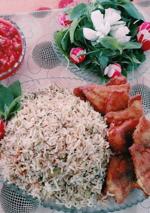 عکسی از دستور 🐟 باقالے پلو با ماهے 🐟