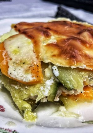 Rakott édesburgonya, cukkinivel 🍠👩🏽🍳 recept fotója