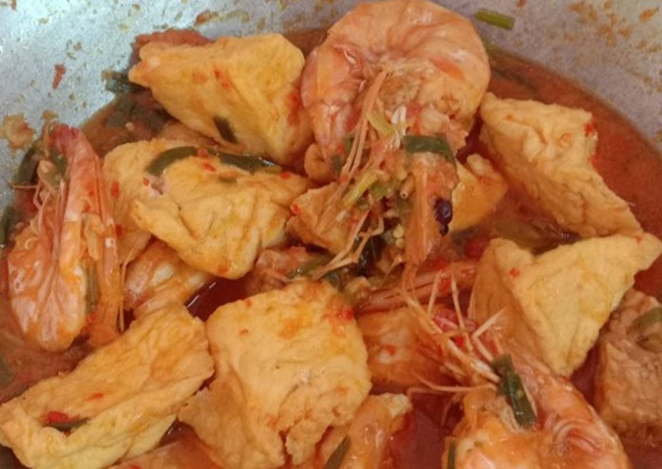 Geseng udang tahu tempe