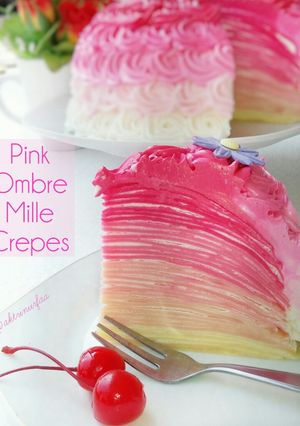 Foto resep Pink Ombre Mille Crepes