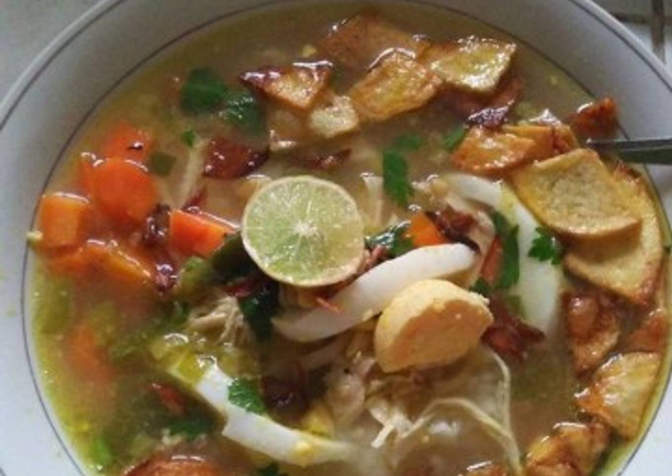 Soto ayam seger ala mamah evi