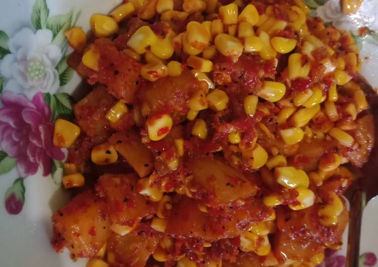 Resep Unik Balado kentang dan jagung manis Paling Enak