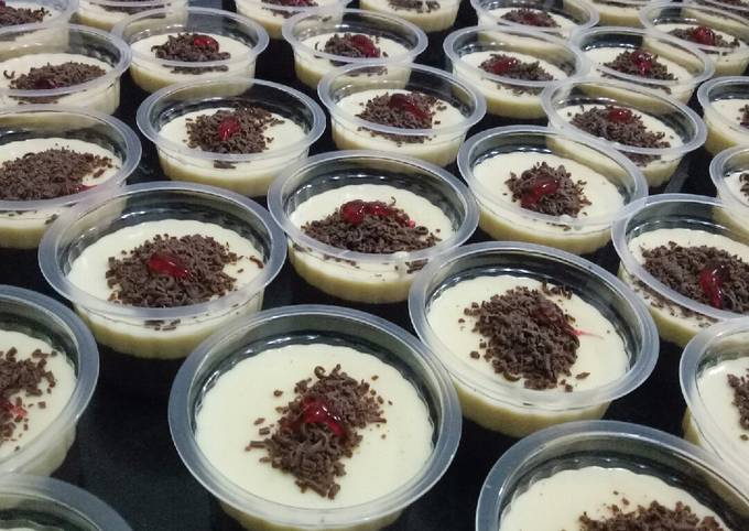 Puding coklat vla vanilla susu