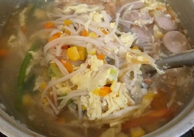 Recipe: Delicious Sup jagung sosis