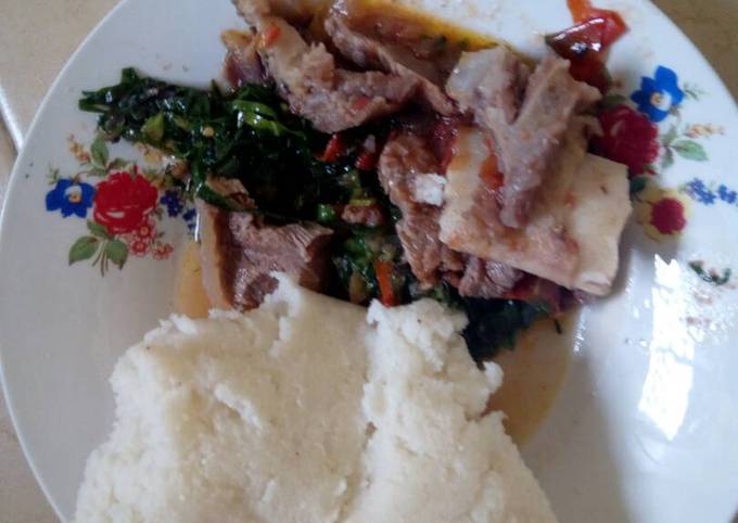 Beef Stew With Greens And Ugali Recipe By Daniel Otieno Cookpad