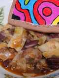 Alubias rojas con repollo salteado en olla a presión