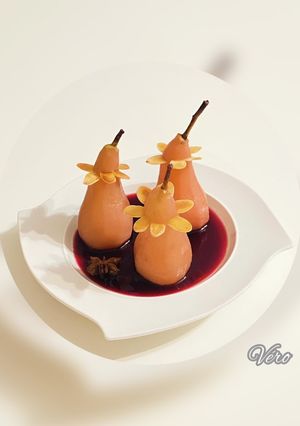 Une photo de Poire pochée aux épices
