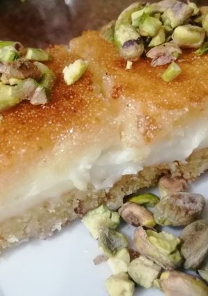 صورة لوصفة بسبوسة بالقشطة