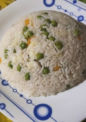 Une photo de Dôme de riz aux légumes de saison