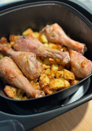 Foto di Pollo e patate croccanti, in friggitrice ad aria