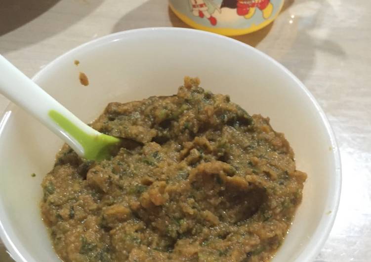  Resep  Bubur  daging sapi dengan kale dan labu  kuning  