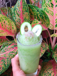 A picture of Mango Smoothie with Chili Salt.