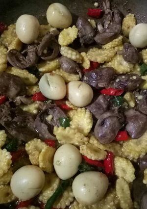 Foto resep Tumis putren(jagung muda) jantung ayam+telur puyuh