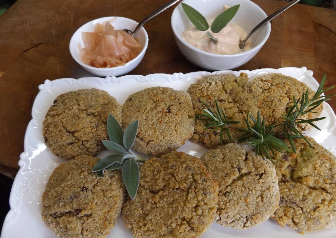 Tortitas ovo-lacto-vegetarianas con calabaza, brécol y lentejas