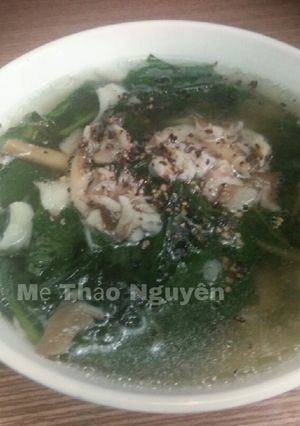 Hình của món Canh Mồng Tơi Nấu Với Nấm Mối.