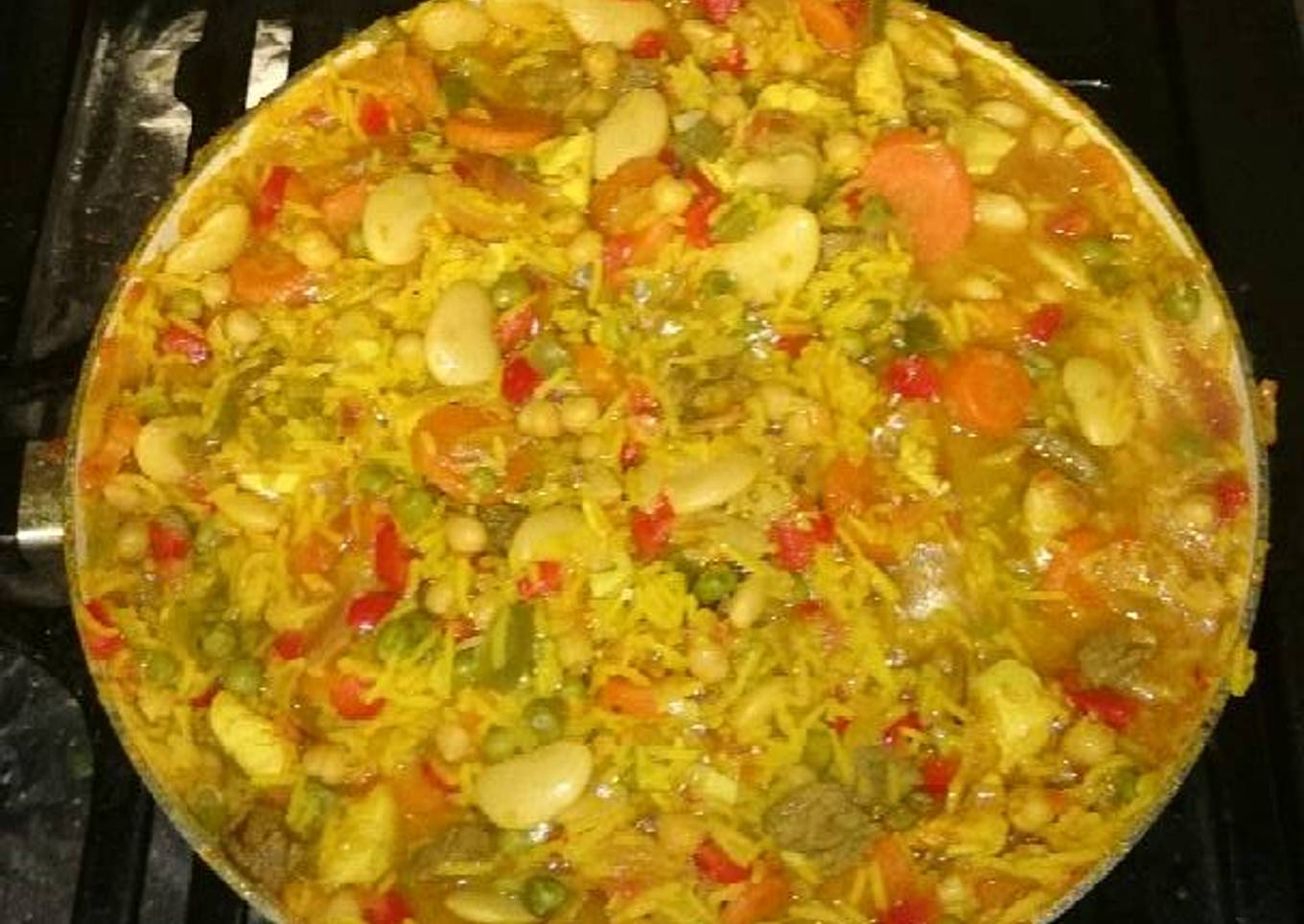 Paella de de ternera y pollo