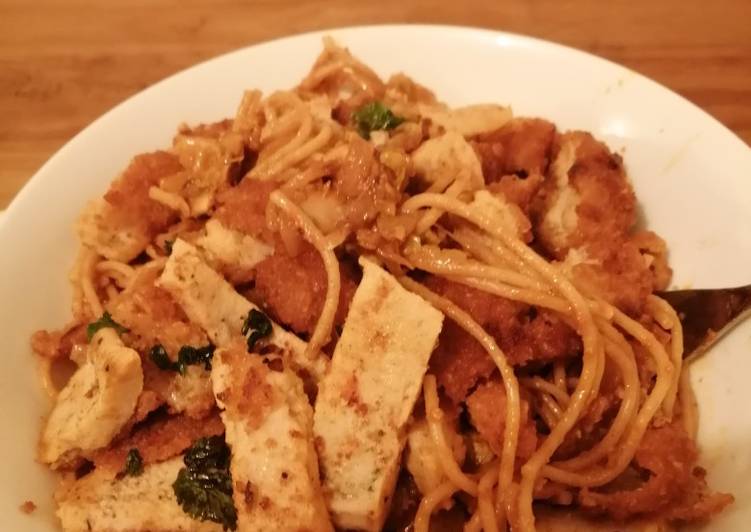 Easiest Way to Prepare Quick Garlic chicken spaghetti