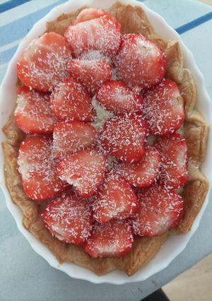 Une photo de Tarte coco fraise